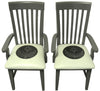 Fancy Pops Chair Set –  Monochrome white, grey, and black chairs with floral medallion seats botanical seat view