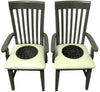 Fancy Pops Chair Set –  Monochrome white, grey, and black chairs with floral medallion seats floral seat view