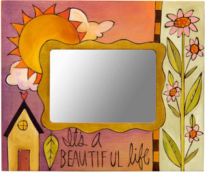 5"x7" Frame –  "It's a beautiful life" frame with a pink sky background and sweet little pink flowers