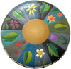 Round Ottoman –  Charming floral and leaf ottoman design in a pie piece layout top view