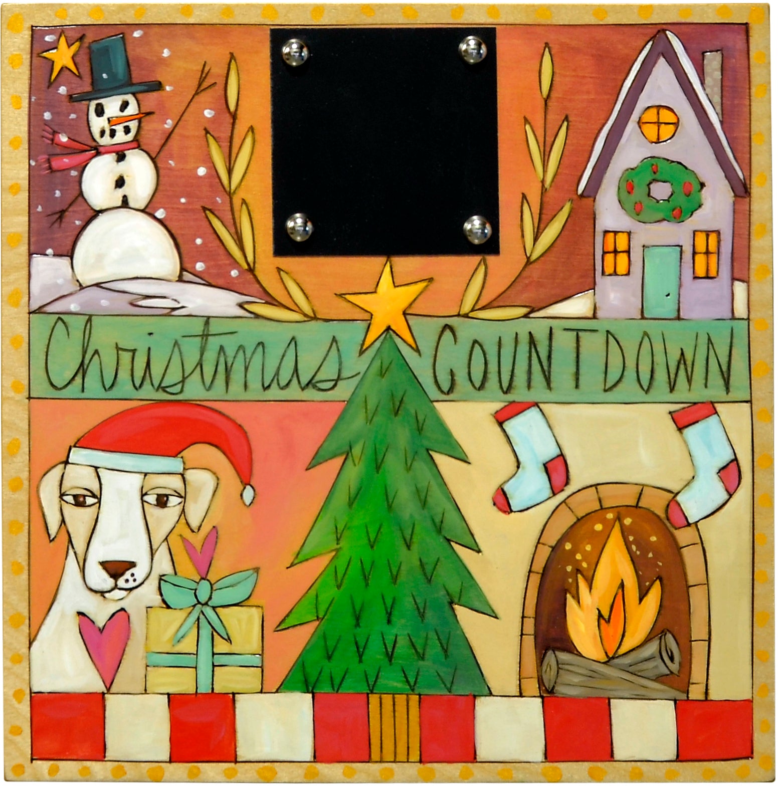 Christmas Countdown Plaque –  Warm toned 