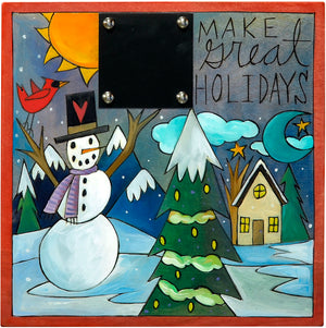 Christmas Countdown Plaque –  "Make great holidays" countdown plaque with a blue, snowy winter scene