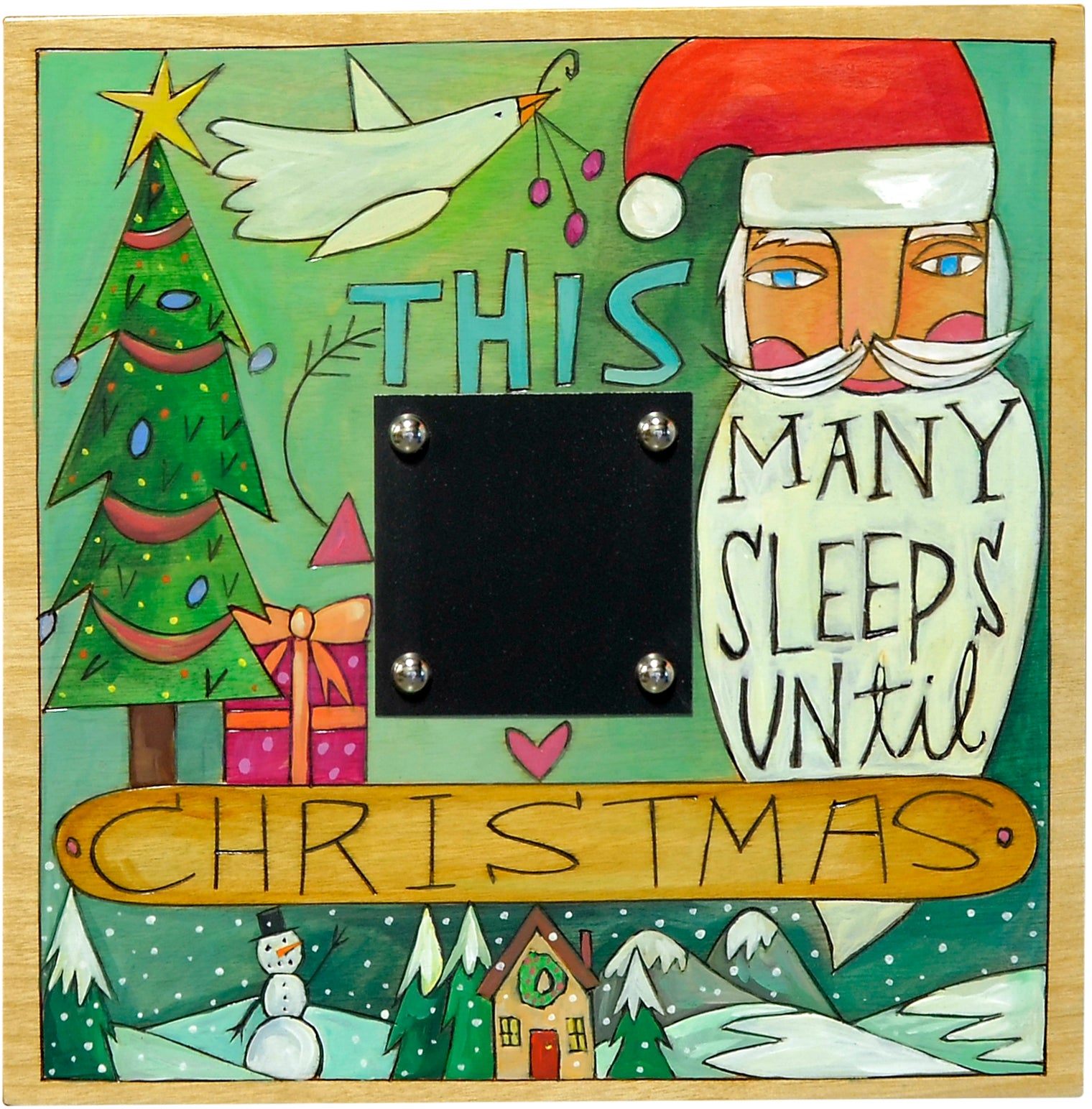 Christmas Countdown Plaque –  Floating icon design countdown plaque design pointing out 