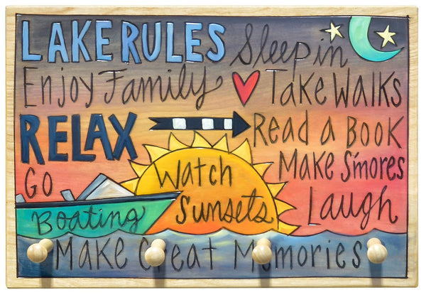 Key Ring Plaque –  "Make great memories" at the lake key rack