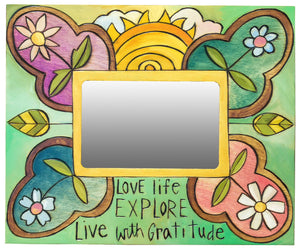 4"x6" Picture Frame – Joyful green floral and sunshine inspiration picture frame