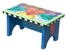 Step Stool – Blue "follow your heart" soaring birds stool design main view