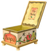 Recipe Box – Beautiful light "recipes" box with fresh produce around its sides view with lid open