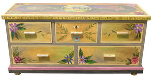 Large Dresser – Classic, romantic floral and tree of life themed dresser design front view