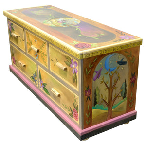Large Dresser – Classic, romantic floral and tree of life themed dresser design main view