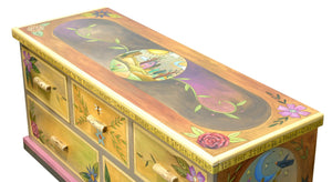 Large Dresser – Classic, romantic floral and tree of life themed dresser design top view