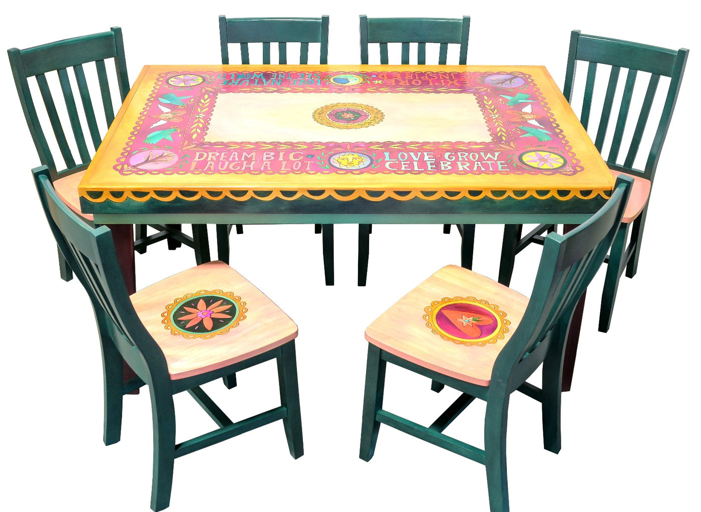 Mexican Country Style - Multi-Color Tall Dining Table Set