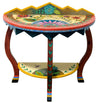 Half Round Table – Beautiful and vibrant contemporary floral half round table front view