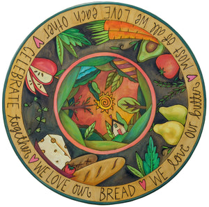 24" Lazy Susan – Beautiful "celebrate together" food and landscape themed lazy susan