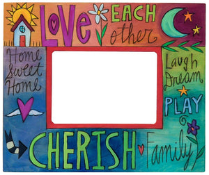 5"x7" Picture Frame – "Love Each Other" and "Cherish Family" picture frame in rainbow colors