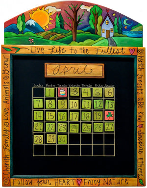Small Perpetual Calendar – Bright and beautiful landscape themed calendar reminding you to "live life to the fullest"