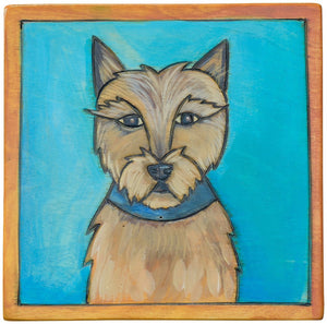 7"x7" Plaque – Cute and fluffy dog plaque motif