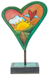 painted heart sculpture