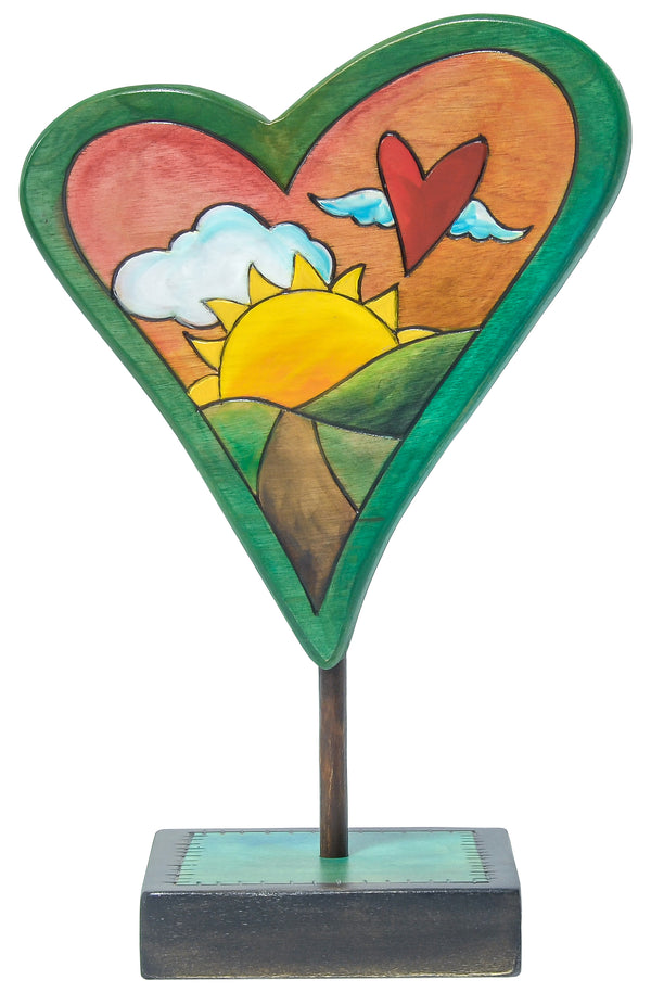 painted heart sculpture