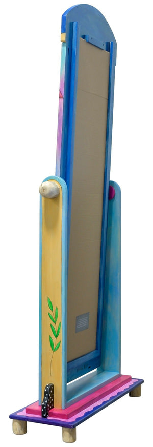 Wardrobe Mirror on Stand – Inspiring "life is too short not to be amazing" mirror design in a vibrant color palette. Back Side