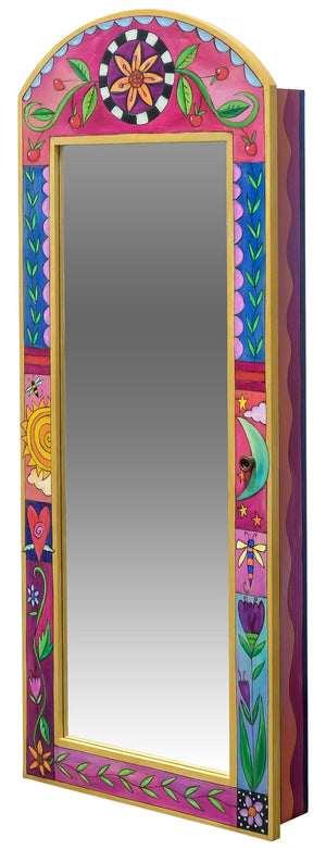 Jewelry Cabinet – "A few of my favorite gifts" jewelry cabinet with bright floral motif. Side View