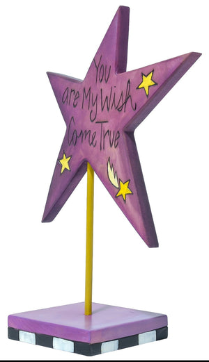 Star Sculpture – "You are my wish come true" tabletop star sculpture. Back View