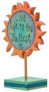 Sun Sculpture – "Live life to the fullest" Tree of life with beautiful landscape scene. Back View