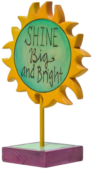 Sun Sculpture – Handmade wood sun sculpture with inspirational quotes. Back View