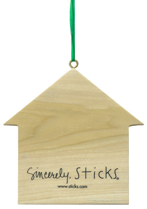 "Chez Vous" House Ornament– Never forget that home is where your story begins. Back Side