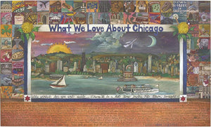 WWLA Chicago Plaque –  Large plaque with intricate details and ornate design explaining What We Love About Chicago