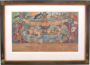 Framed WWLA The Cape Lithograph –  "What We Love about the Cape" framed lithograph with nautically themed motif