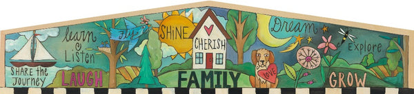 "Everyday Thoughts" Door Topper – Bright and cheery door topper with a landscape scene filled with inspirational words and phrases to greet you at the door