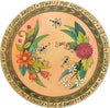 "For the Bees" Lazy Susan – Pollinating bees buzz about a floral motif front view