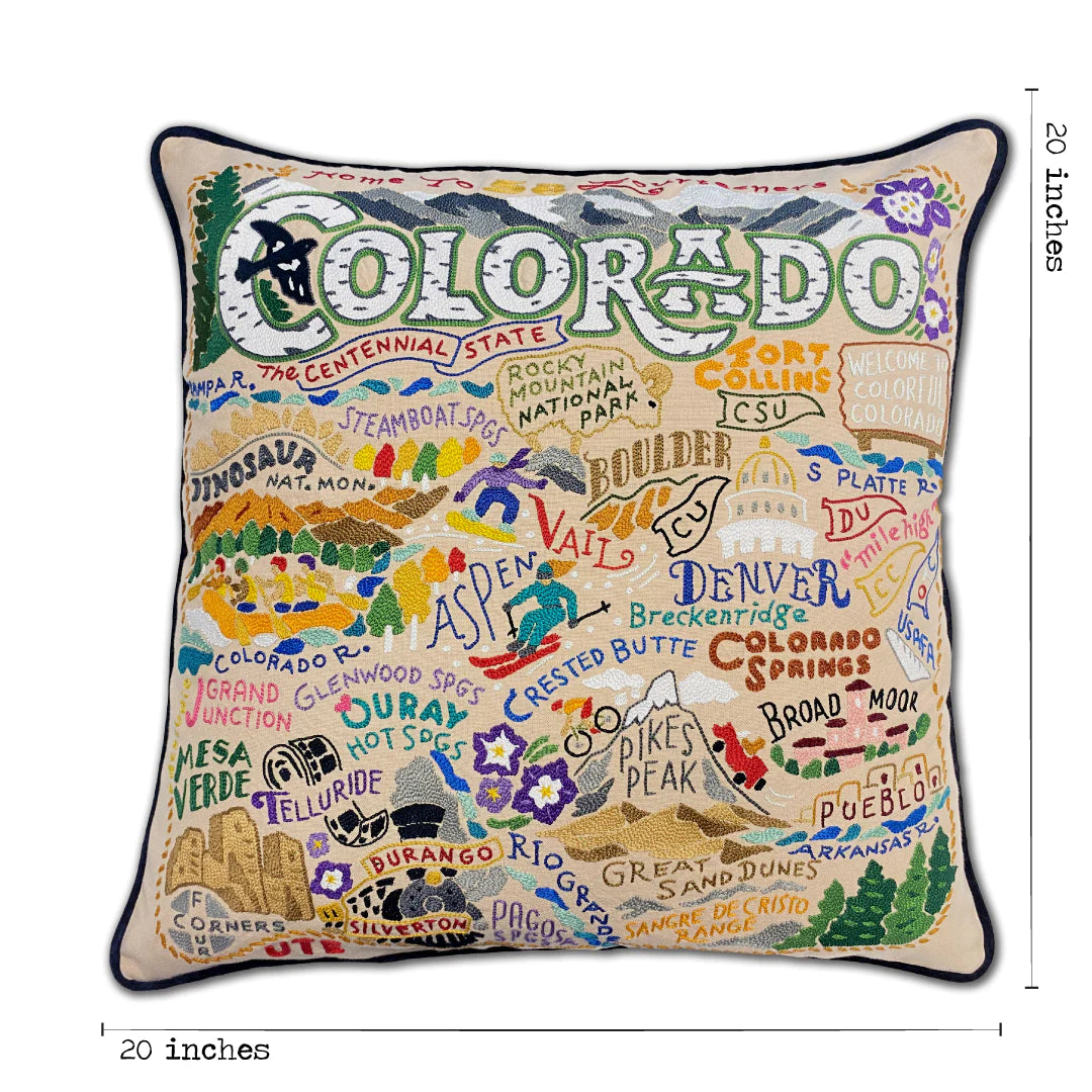 Colorado Hand-Embroidered Pillow