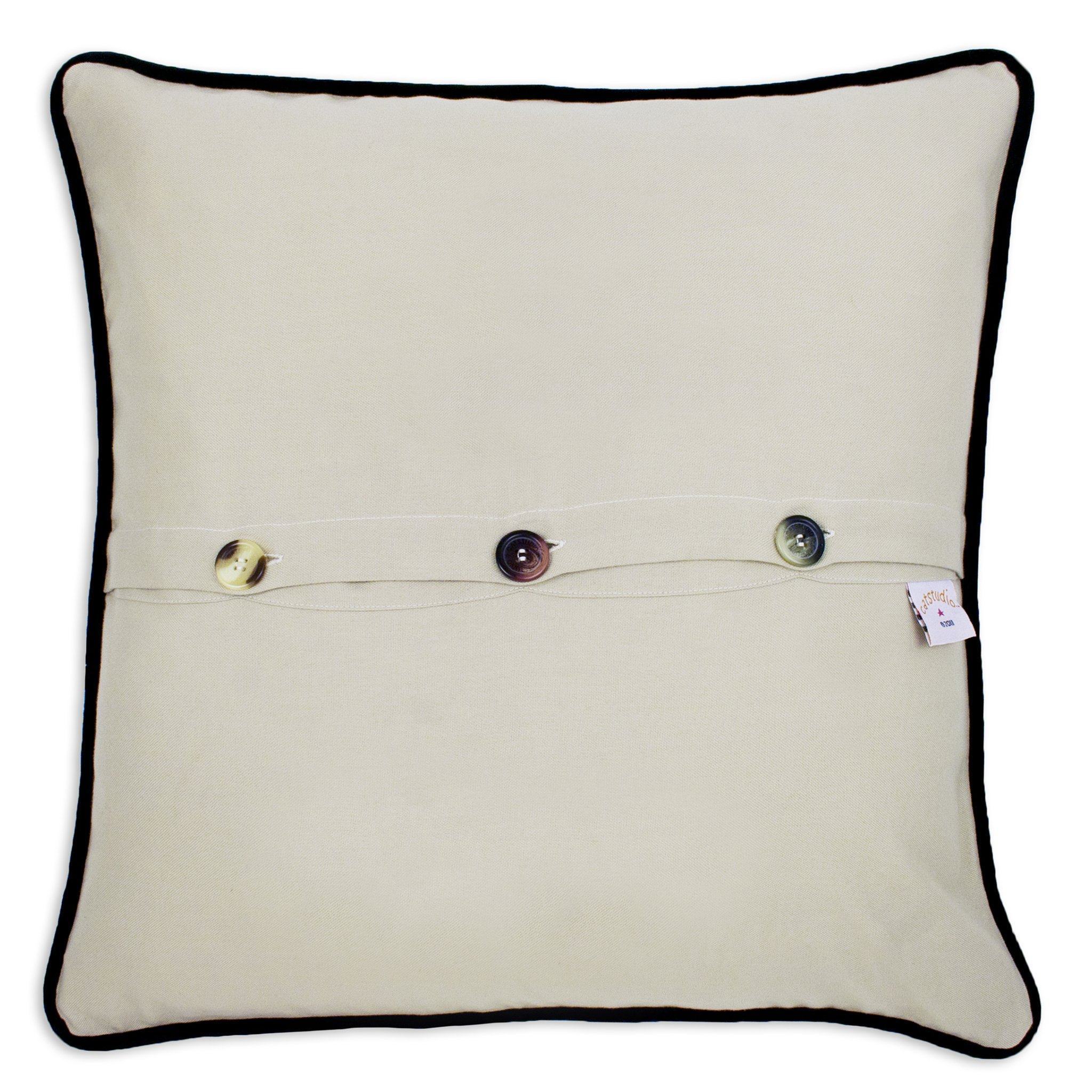 Arkansas Hand-Embroidered Pillow -  They don't call it the Natural State for nothing, this original design celebrates the State of Arkansas