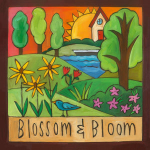 "It's Growin' Time" Plaque – A vibrant and lush landscape motif celebrates summer front view