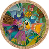 "Oro y Plata" Lazy Susan – Pie piece layout of Montana landscapes and furry wildlife front view