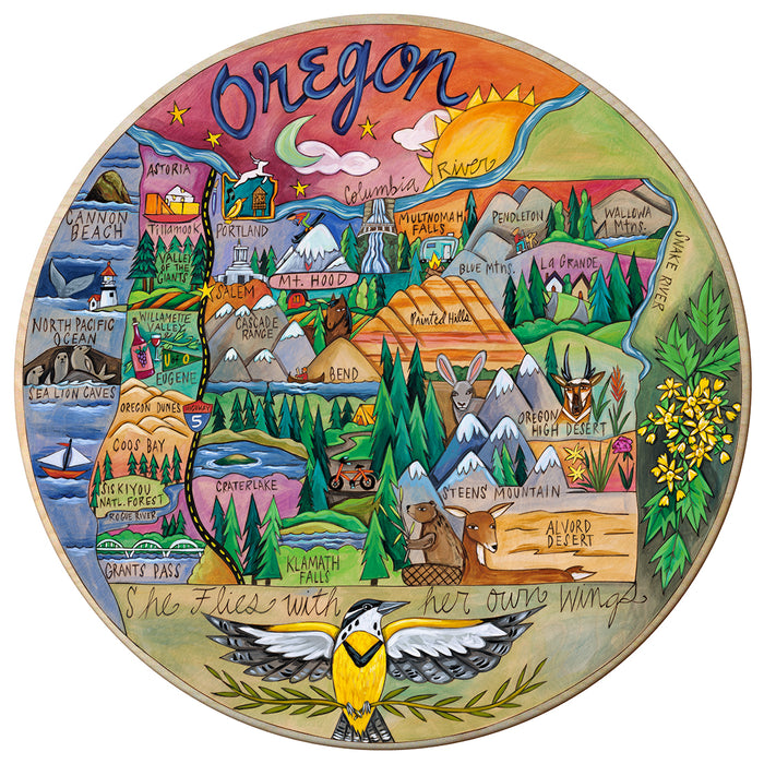 Oregon Lazy Susan | "She Flies With Her Own Wings"