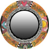 "Oh So Pretty" Mirror – Charming floral vine mirror motif in a warm color palette and black and white accents