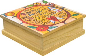 "Power of Positivity" Keepsake Box – A contemporary floral design surrounds encouraging phrases main view