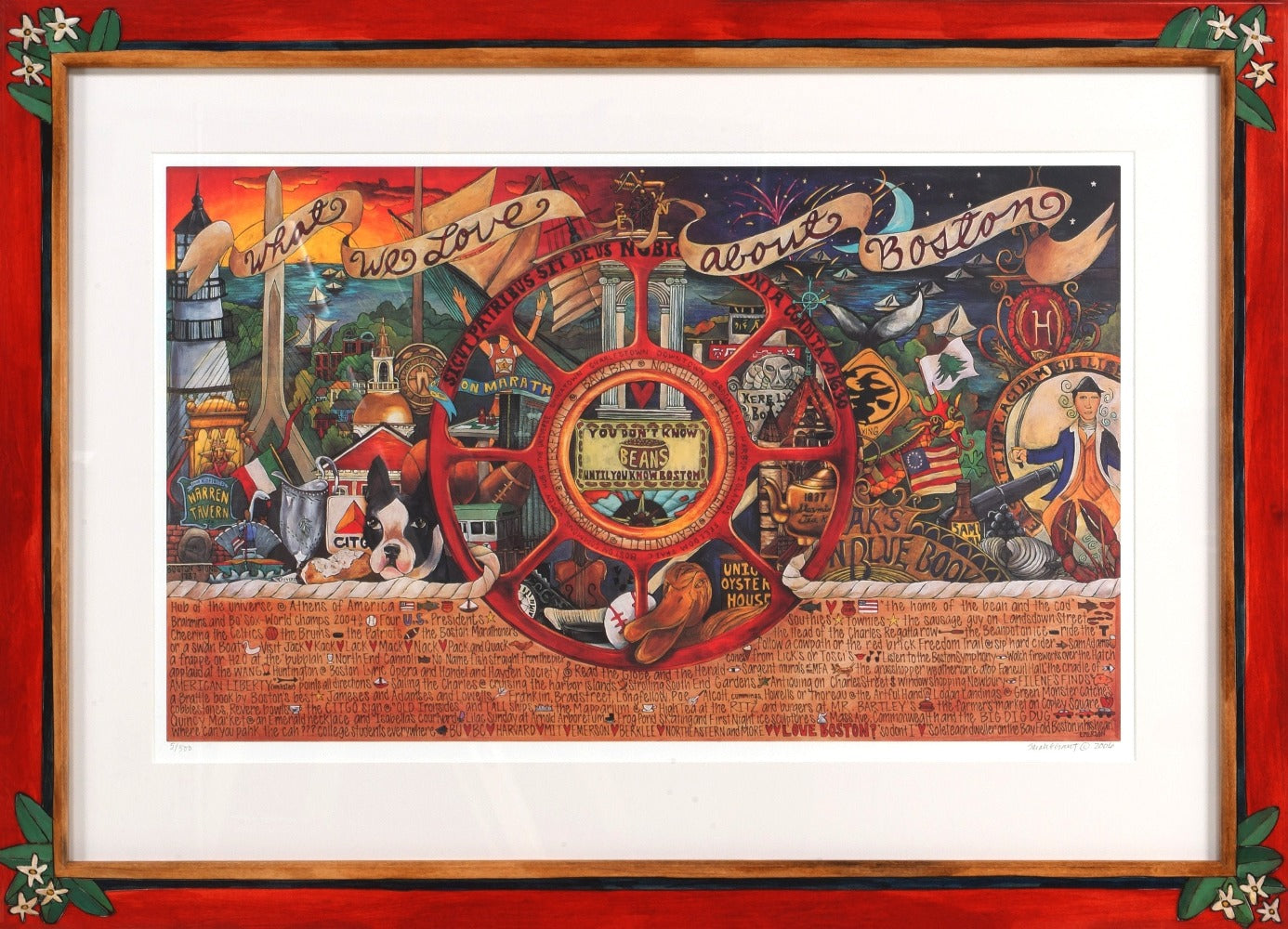 Framed WWLA Boston Lithograph –  