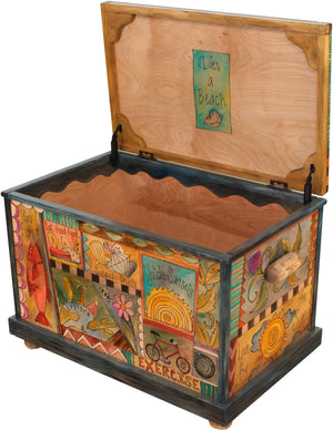 Chest –  "Go Barefoot" chest with nautically themed motif