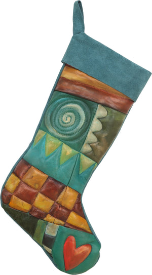 Leather Stocking –  Vibrant and abstract Christmas stocking design