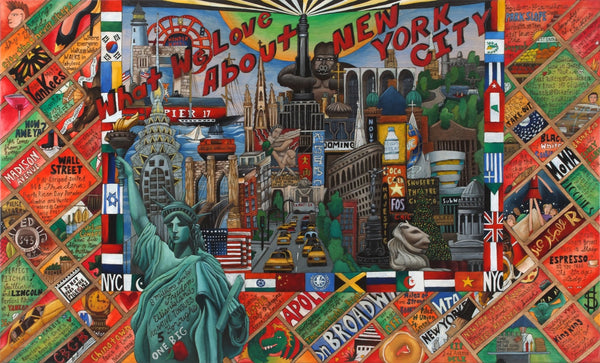 WWLA NYC Lithograph –  "What We Love About New York City" lithograph with beautiful scene of NYC motif