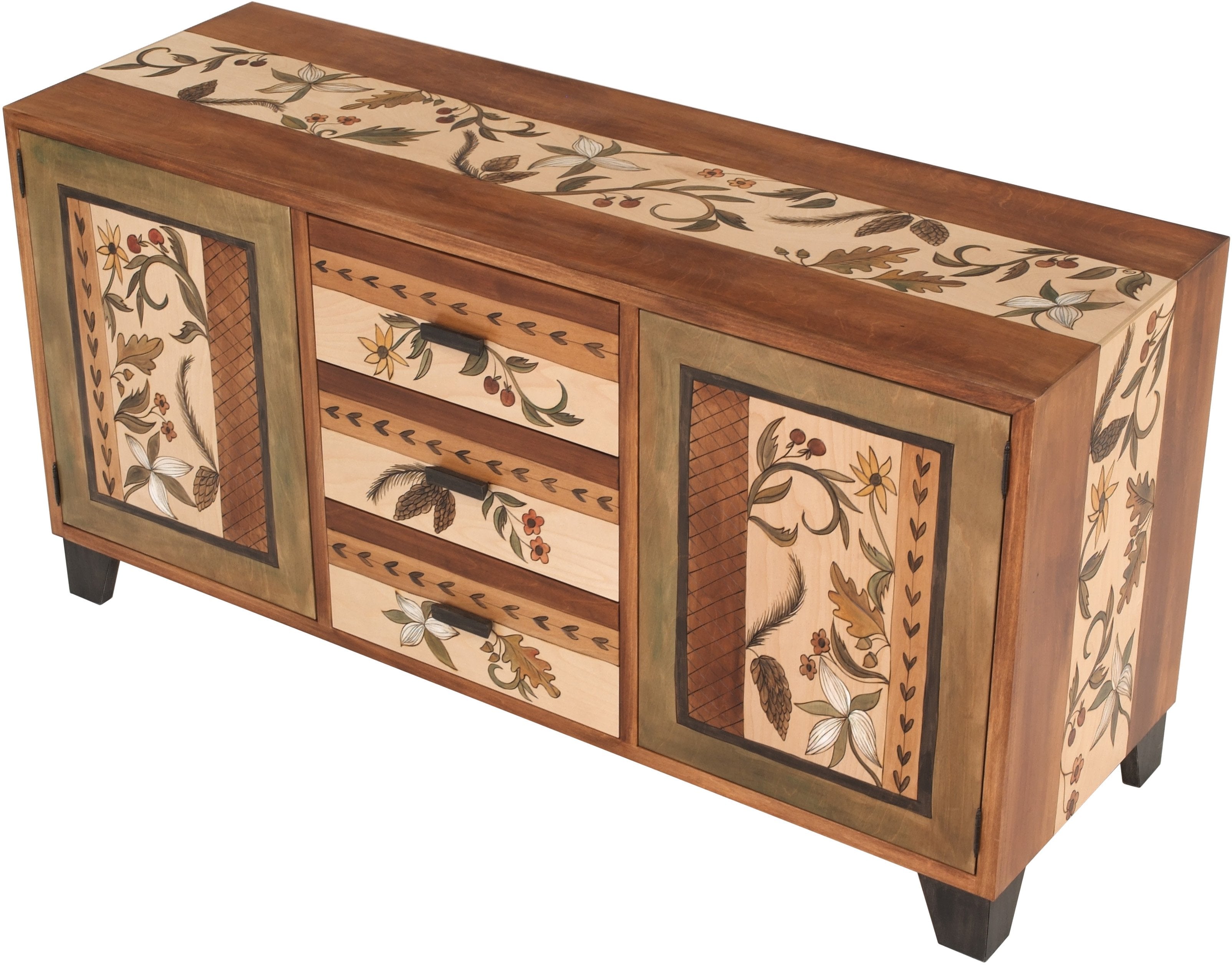 Large Buffet –  Warm credenza buffet with nature motif