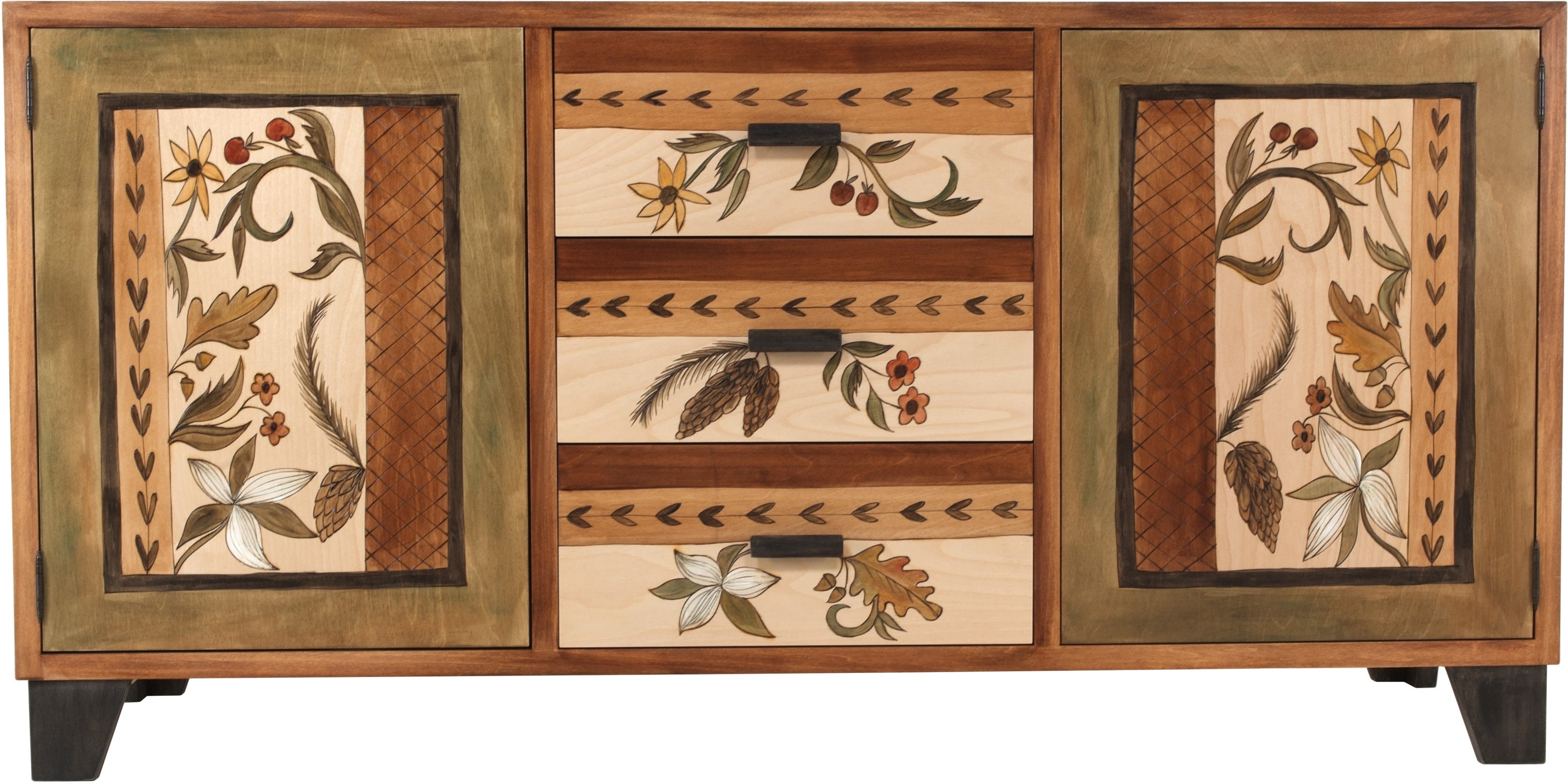 Large Buffet –  Warm credenza buffet with nature motif