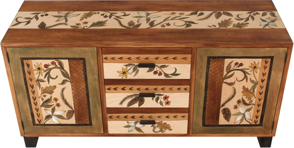 Large Buffet –  Warm credenza buffet with nature motif