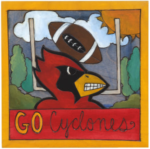Iowa State 10"x10" Plaque –  Fun collegiate plaque honoring Iowa State University, "Go Cyclones"