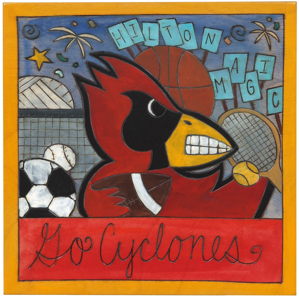 Iowa State 10"x10" Plaque –  Hilton Magic plaque featuring Cy honoring Iowa State University, "Go Cyclones"