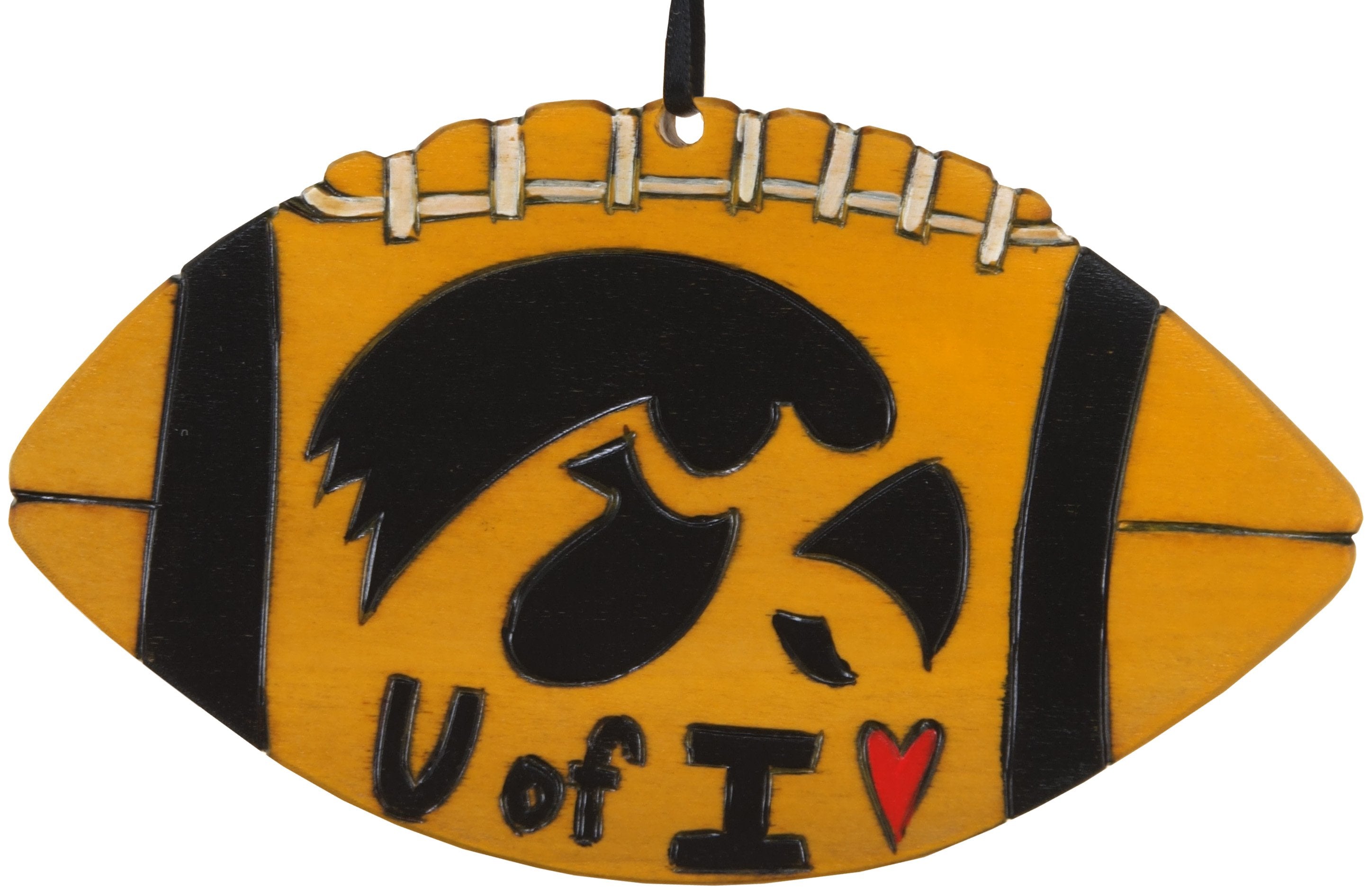 University of Iowa Ornament –  Adorable football ornament honoring U of I, 