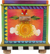 Chest –  "My stuff" chest with vibrant crazy quilt motif